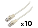 Patch cord F/UTP 6 litat CCA PVC alb 1m 26AWG 10 bucati