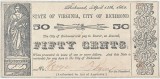 1862 (Aprilie 14), 50 Cents (VAUCRI50) - Richmond, Virginia - SUA - stare aUNC