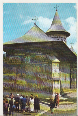 bnk cp Biserica fostei manastiri Voronet - Vedere - circulata foto