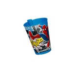 Pahar cu pai pentru copii, Spiderman, Albastru, gradinita, Baieti, 260ml, ATU-087743