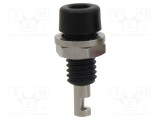 Conector banană 2mm soclu 10A negru pe panou &icirc;nşurubare DONAU ELEKTRONIK