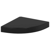 Cumpara ieftin Raft coltar de perete, negru extralucios, 25 x 25 x 3,8 cm, MDF