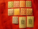 Serie mica St.Lucia 1953 R.Elisabeta II , 11 val. sarniera ,val.4C fara guma, Nestampilat