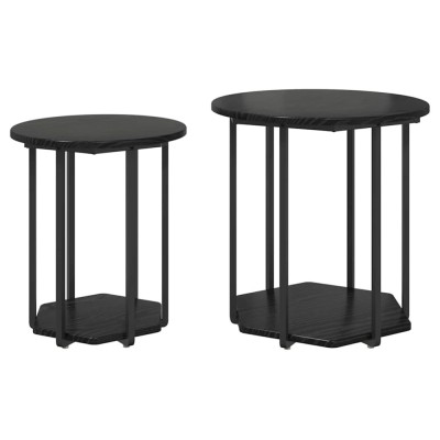 vidaXL Set măsuțe laterale 2 pcs Stejar negru 50 x 50 x 50.5 cm 869714 foto