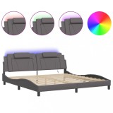 Cumpara ieftin Cadru de pat, Viana, cu LED fara saltea, gri, 200x200 cm