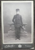 Fotografie pe carton,m elev scoala militara, perioada interbelica