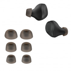 Set 6 Eartip kwmobile pentru Jabra Elite 75t/Elite 65t/Elite Active, Silicon, Gri, 56868.22