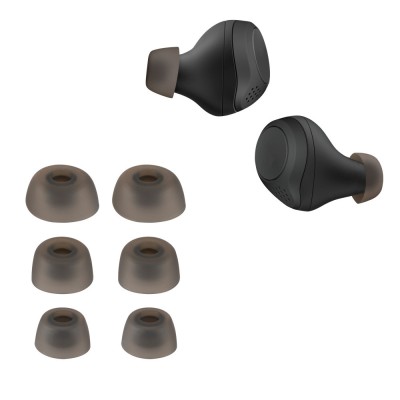 Set 6 Eartip kwmobile pentru Jabra Elite 75t/Elite 65t/Elite Active, Silicon, Gri, 56868.22 foto