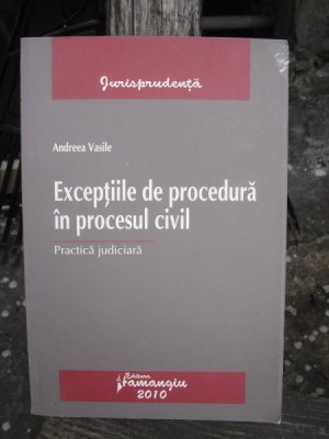 EXCEPTIILE DE PROCEDURA IN PROCESUL CIVIL - ANDREEA VASILE foto