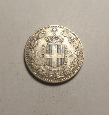 Italia 2 Lire 1884 Frumoasa foto