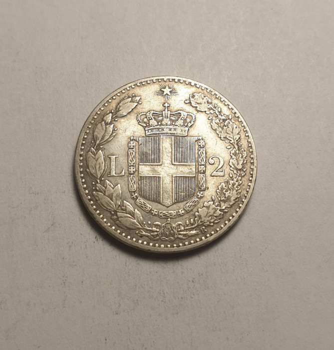 Italia 2 Lire 1884 Frumoasa