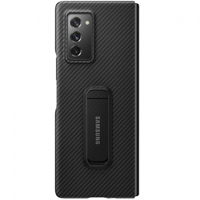 Husa Fibra Aramida Samsung Galaxy Fold 2 F916, Standing Cover, Neagra EF-XF916SBEGEU