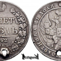 1842 СПБ АЧ, 1 Ruble - Nicolae I - Imperiul Rus