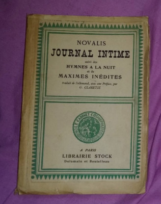 Journal intime, hymnes a la nuit, fragments inedits / Novalis exemplar numerotat foto