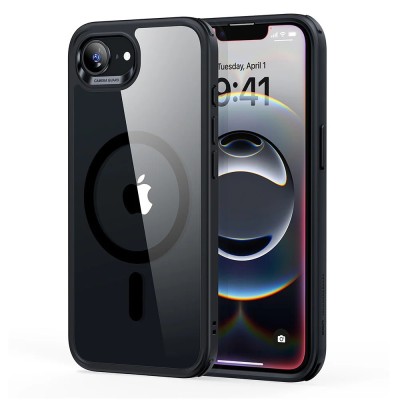 Husa iPhone 16e ESR Classic Hybrid HaloLock, transparentnegru foto
