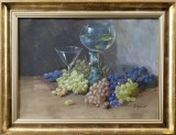 Cumpara ieftin E. Mollnar-Natură statică cu struguri - pictură deosebită