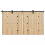 VidaXL Set feronerie pentru uși glisante, negru, 400 cm, oțel