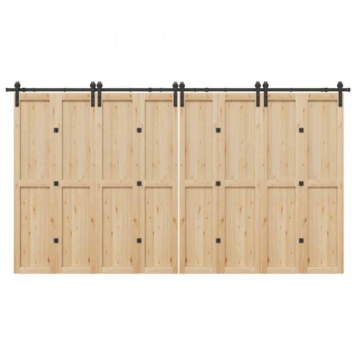vidaXL Set feronerie pentru uși glisante, negru, 400 cm, oțel