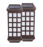 Lampa solara LED tip Felinar pentru perete eMazing, 23 x 9 cm, 1.2V, ABS, 600mAh, rezistent la apa, alb cald, set 2 buc