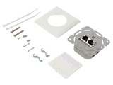 Soclu de perete Goobay RJ45, albă, 2x Ethernet Cat 6, PoE+