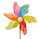 Moară de V&acirc;nt, Model Mini, &Icirc;nălțime 27cm, Multicolor, Material Lemn și Plastic, Oem