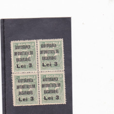 1923 ROMANIA Înfometatii Basarabiei timbru neemis 3L pe 60b bloc de MNH