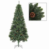 Cumpara ieftin Brad de Craciun artificial cu conuri de pin, verde, 210 cm