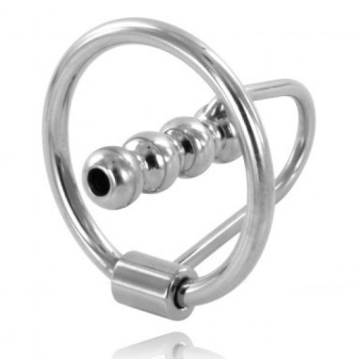 METAL HARD - GLAND RING WITH URETHRAL PLUG 28MM foto