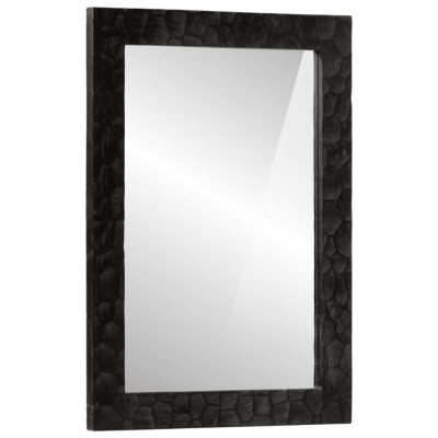 vidaXL Oglindă de baie negru 50x70x2,5cm lemn masiv de mango și sticlă 356850 foto