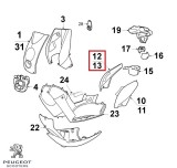 Cumpara ieftin Carena laterala dreapta spate originala Peugeot Ludix 10 One - Snake - Ludix 12 Blaster - Ludix 14 Classic - Elegance 2T 50cc (rosu)