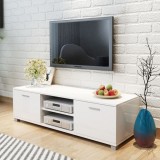 vidaXL Comodă TV, alb extralucios, 140 x 40,3 x 34,7 cm