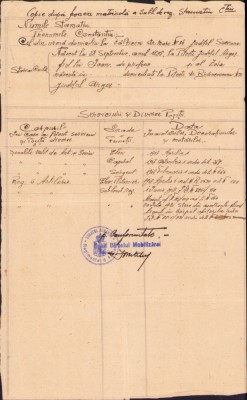 HST A2287 Foaie matricolă cu ștampila Regimentul 6 Pitești copie de epocă foto