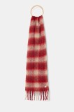 Pepe Jeans fular culoarea bordo, cu model, PL1100002