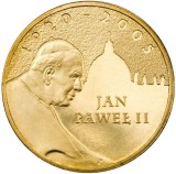 POLONIA 2 ZLOTI / ZLOTE 2005 , PAPA IOAN PAUL II 1920 - 2005 , a UNC , KM 525