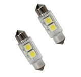 Becuri auto Vecta cu 2 leduri SMD 12V T11x36mm C5W alb sofit Festoon 5050SMD Kft Auto