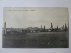 Rara! Carte postala Campina schela Gahita ,,Steaua Romana&amp;#039;&amp;#039; cirulata 1915 foto