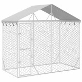 Cumpara ieftin Padoc de exterior&amp;acoperis argintiu 3x1,5x2,5 m otel galvanizat