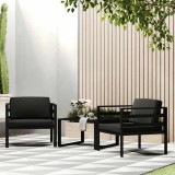 vidaXL Canapea de 1 persoană cu perne, antracit, aluminiu