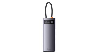 Baseus Hub 7in1 Metal Gleam Series, USB-C - 3x USB 3.0 + 2x HDMI + USB-C PD + Ethernet RJ45 foto