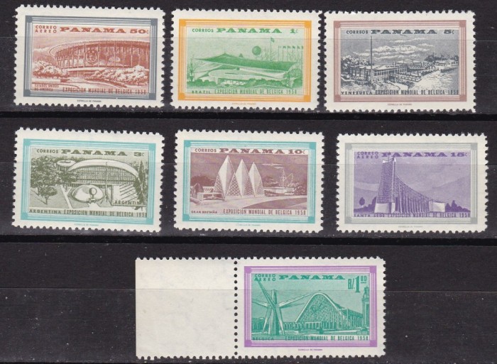 Panama 1958 Expozitia mondiala MI 530-536 MNH w60 Panama 1958 Expozitia mondiala MI 530-536 MNH w60