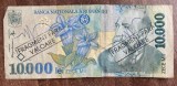 B11 129 - Bancnota foarte veche - Romania - 10000 lei - 1999 - deteriorata - marcata FRAGMENT FARA VALOARE