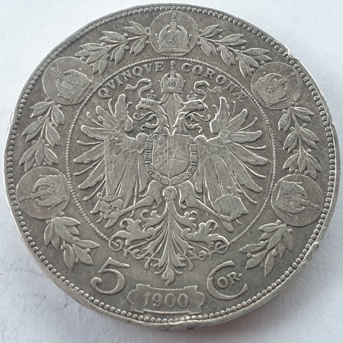 Austria 5 coroane / korona 1900 argint Iosif l