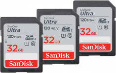 Card de memorie Sandisk Ultra 32GB SDHC Clasa 10 UHS-I 3 Pack foto