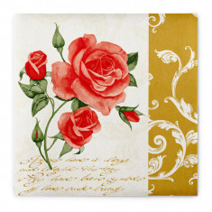 Servetele de masa festive Linclass - Romantic (auriu) / 40 x 40 cm / 12 buc