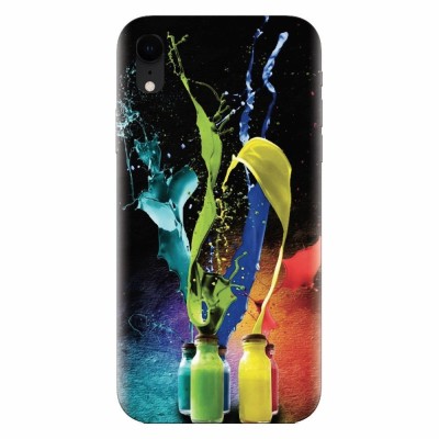 Husa silicon pentru Apple Iphone XR, Abstract Color Bottles Splash foto