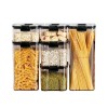 Set 6 Recipiente din Plastic, Cyrax, pentru Alimente/Obiecte, Inchidere Ermetica, 2 x 460 ml, 2 x 700 ml, 1 x 1300 ml, 1 x 1800 ml, Transparent
