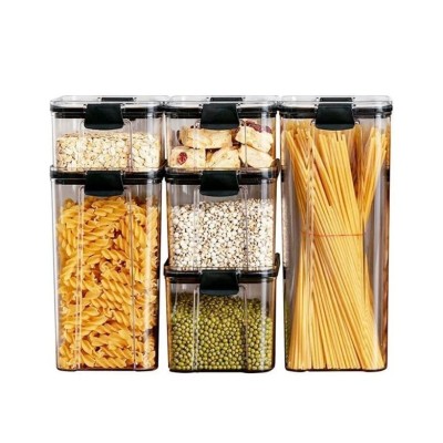 Set 6 Recipiente din Plastic, Cyrax, pentru Alimente/Obiecte, Inchidere Ermetica, 2 x 460 ml, 2 x 700 ml, 1 x 1300 ml, 1 x 1800 ml, Transparent foto