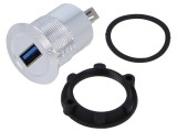 Adaptor USB A soclu, USB 3.0 Filet: M22 - Adaptor USB A soclu 3.0