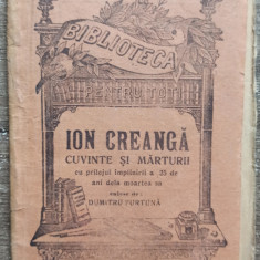 Ion Creanga, cuvinte si marturii cu prilejul implinii a 25 ani dela moartea sa
