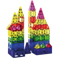 Set constructie magnetic educativ pentru copii, 120 piese multicolore